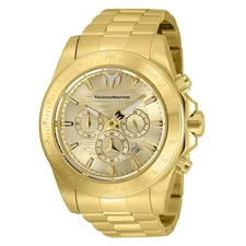 TechnoMarine Manta Grand x Invicta 47mm Mens Watch Gold Tone Stainless TM-220130