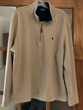 IZOD Men Classic Preppy Ribbed Fleece 1/4 Zip Mock Neck Pullover Sweater 2XL