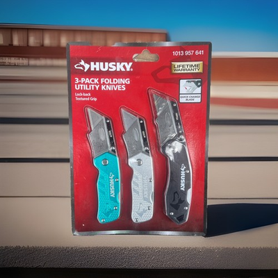 #ad Husky Husky 3pk Lock Back Utility Knife Set $15.50