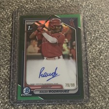 Raudi Rodriguez 2024 Bowman Chrome green refractor auto #CPA-RR 79/99