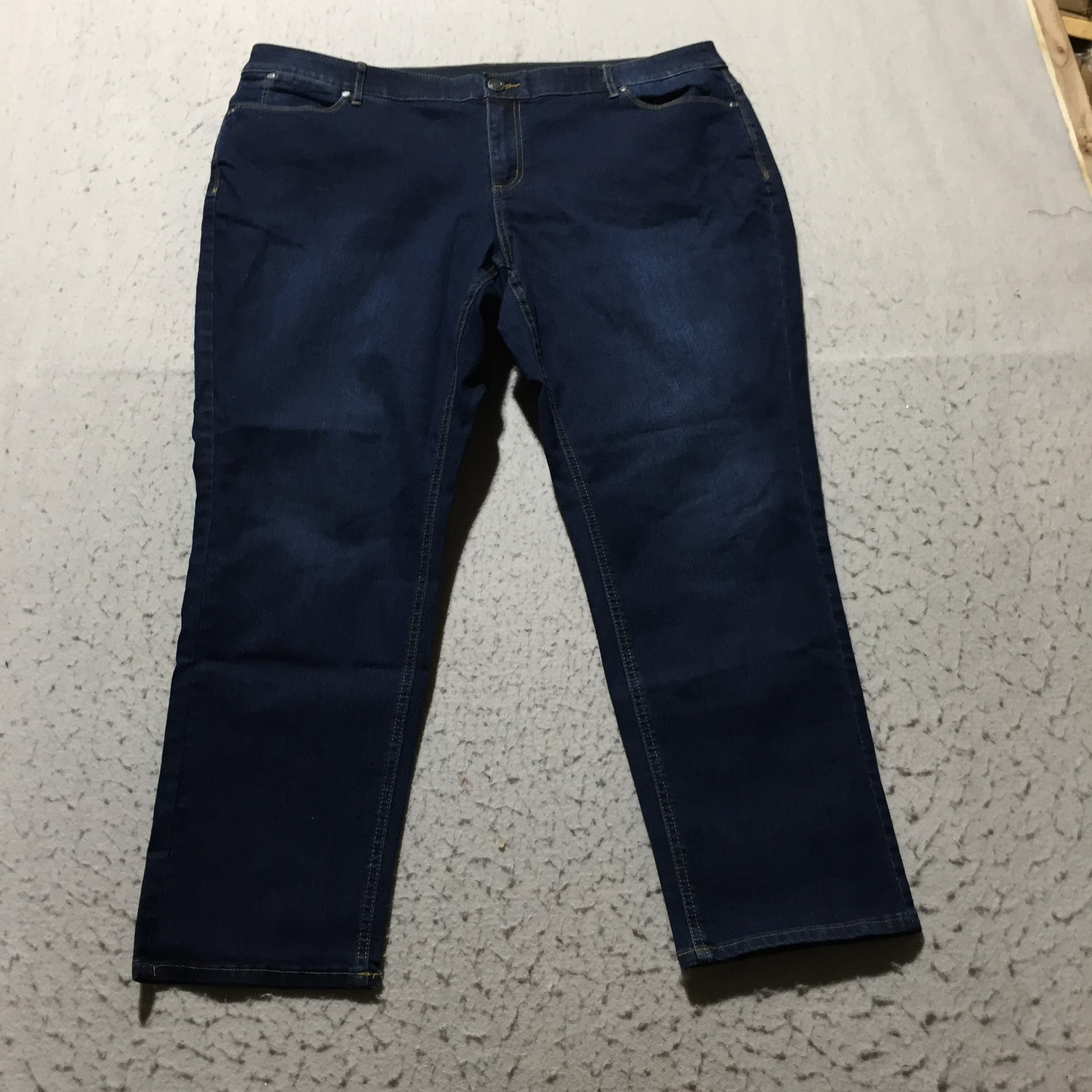 Plus Size 20w Petite Blue Faded Dark Wash Pockets