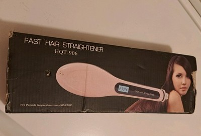 Fast Hair Straightener #HQT-906 Hair Straightener Brush 230°-60°C Pink Tested