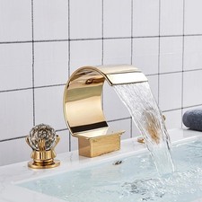 Waterfall Bathroom Basin Faucet Deck Mounted Cold Hot Water Mixer Water Tap USA