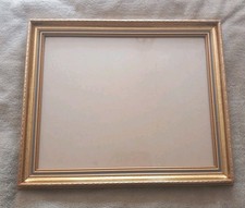 Vintage Wooden Picture Painting Frame Antique Gold Ornate Glazed Glass 50cmx40cm
