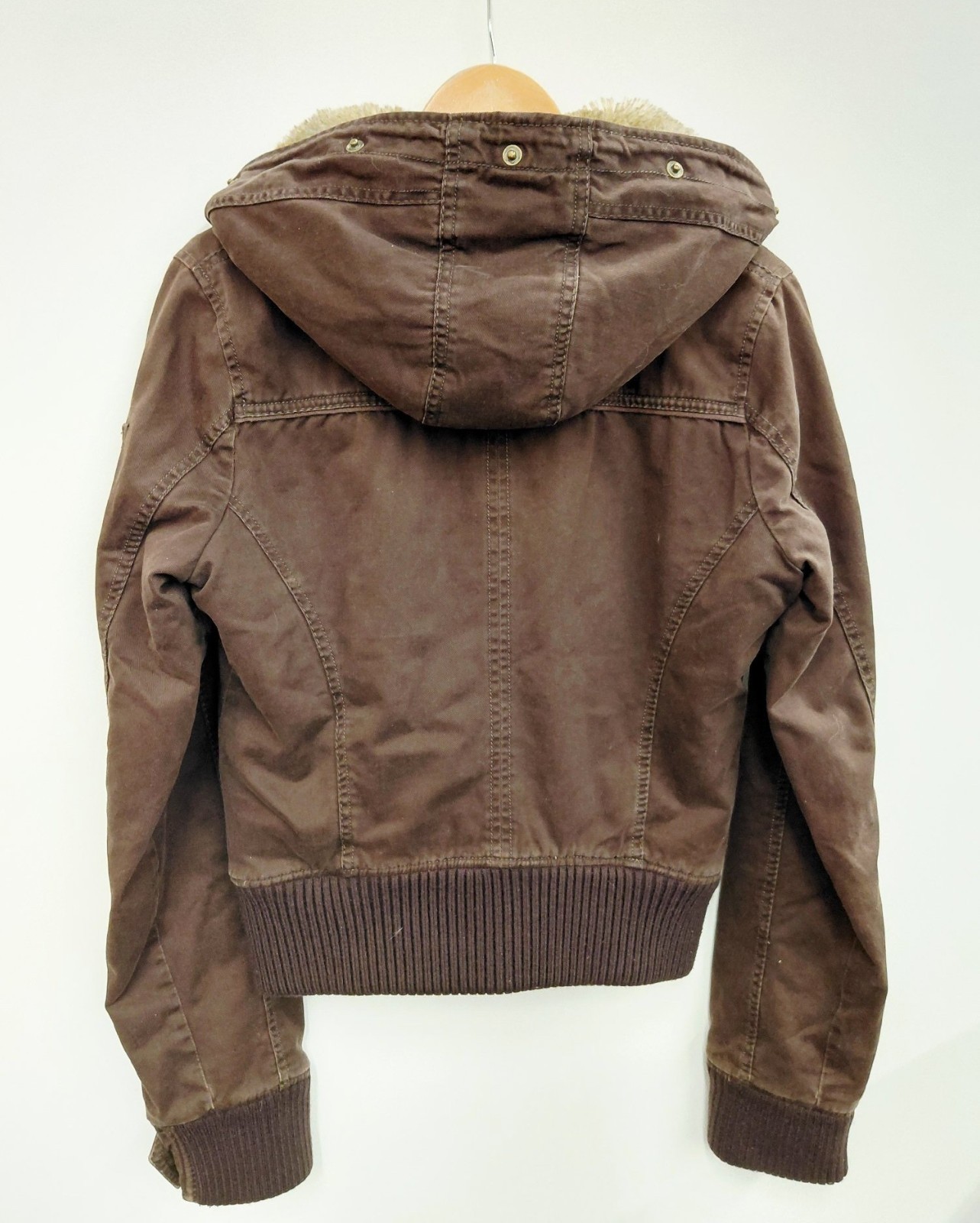 Vintage Y2K Abercrombie & Fitch Faux Fur Bomber Jacket Large Bella Twilight image 2
