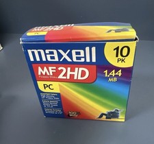 Maxell MF 2HD 1.44 MB PC 3.5 Inch High Density Floppy Disks New Unused 10 Pk