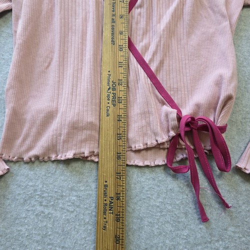Anthropologie Zaina Ribbed Wrap Top Pink Lilac Size XS - Picture 6 of 7