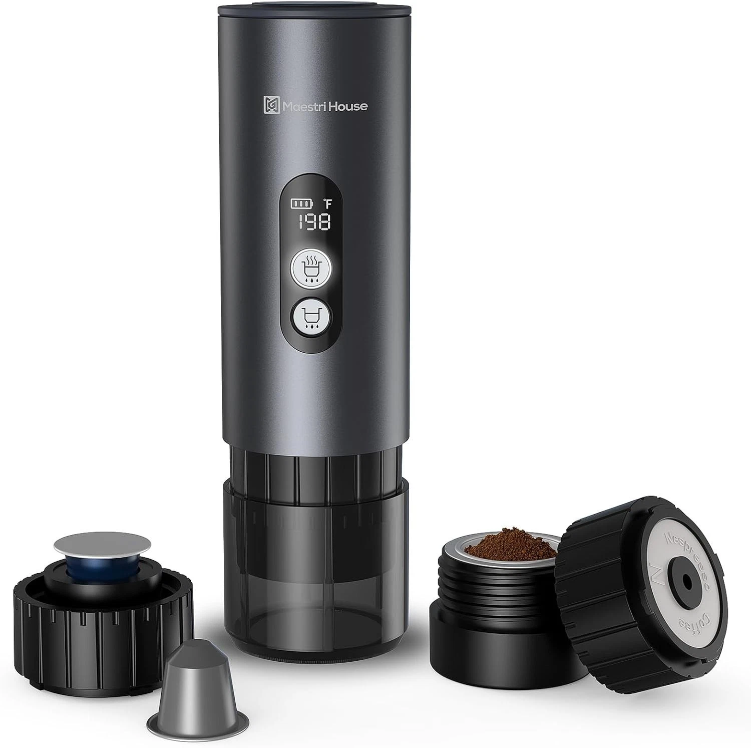 Maestri House 150W Espresso Maker with 2-3 Min Fast Self-Heating, Portable Tr...