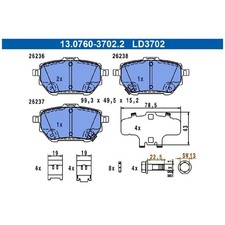 Satz Bremsbeläge Bremsklötze hinten für Toyota Corolla E21 Yaris MXP | 239464