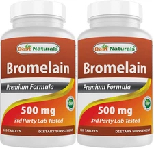 Best Naturals Bromelain 500mg 120 Tablets (120 Count 120 (Pack of 2) 