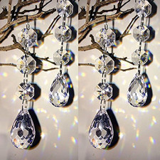 30 Pcs Clear Crystal Ornaments for Christmas Tree Decorations and Centerpieces