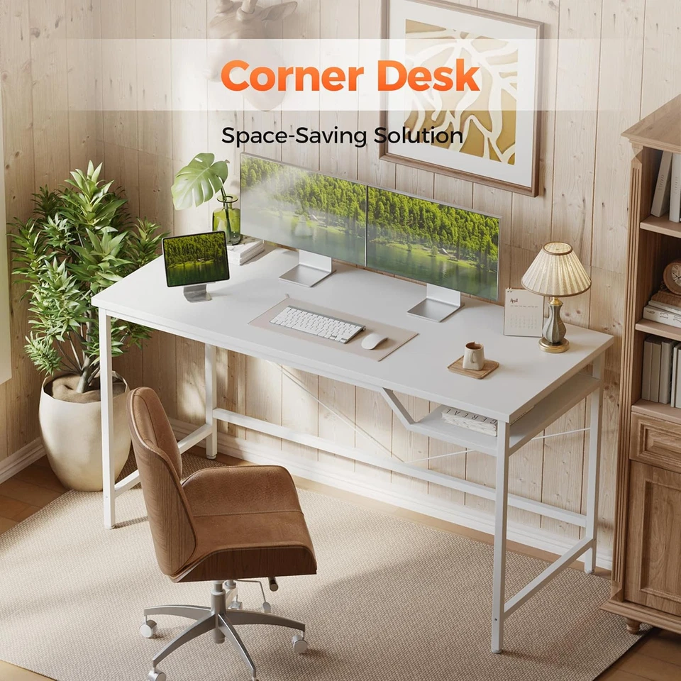 Scrivania per Computer Da 140 Cm, Scrivania Da Gioco per Piccoli Spazi, Scrivani - Immagine 4 di 4