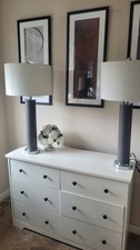 x2 Sahana Lamps In Grey With Beige Shades