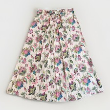 Maxi Falda Suave Envolventes Lino Ipanema Flores Floral Mujer M Corbata Mediana