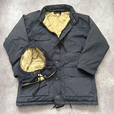 Vintage Eddie Bauer Parka Mens L Blue Goose Down Hooded Winter Coat Outdoor