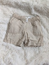 Carter's 100 Cotton Khaki Tan Elastic Waist Shorts Size 24 Months