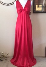 NWT Vintage Red Lorraine Long Maxi Nightgown Slip Dress Chemise