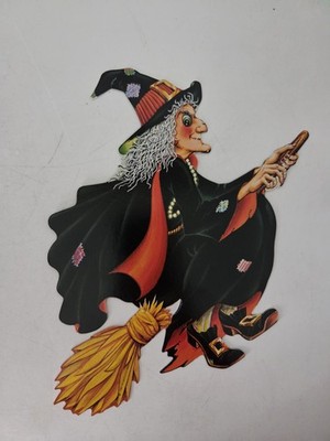 Beistle Vintage Halloween Witch Diecut
