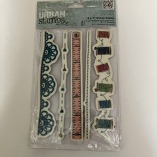 Urban Stamps Sew Lovely Trim Border Rubber Stamps