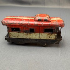 Vintage Marx 20102 Tin Litho Caboose Red NYC Scale MCM Train Car Antique