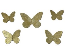 Waowumar Butterfly Wall Decor Rustic Gold Wall Hangings 5 Pieces Gold Butterfly