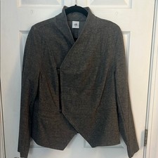 CAbi Women's L Gray Blazer Asymmetrical Large Professional