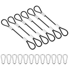 4 Inch Safety Cable Lock, 6 Pcs 304 Stainless Steel Security Wire Rope Black