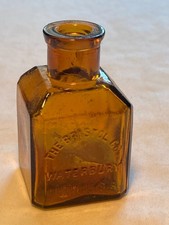 c1920s Bristol's Recorder Ink the Bristol Co. Waterbury, Conn. square Ink Bottle