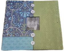 K Company Scrapbook Album Green Blue Floral Cover 12x12 inches Photo Window