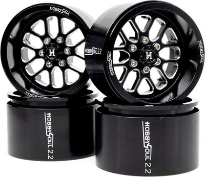2.2 RC Wheels Rims -11Mm Negative Offset 40Mm Width CNC Aluminum 2.2 Beadlock Wh