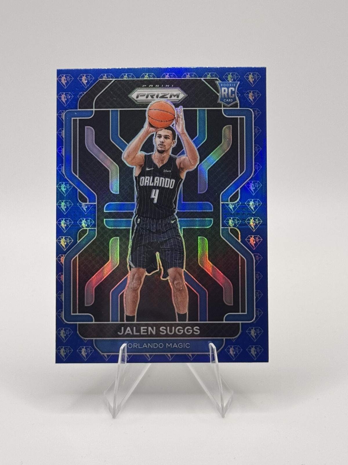 2021-22 Prizm Jalen Suggs Blue NBA 75th Diamond Prizm Rookie Card RC #314 Magic