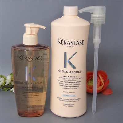 Kerastase Gloss Absolu Bain Hydra Glaze 16.9oz & Fondant Insta Glaze 33.8oz