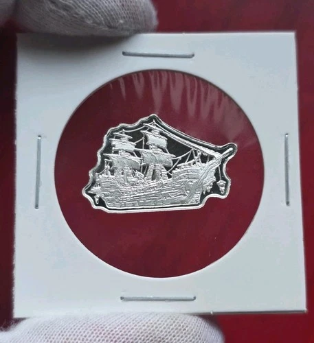 Clipper Ship - 5 Gram .999 Fine Pure Silver Bullion Fractional Art Bar Ingot