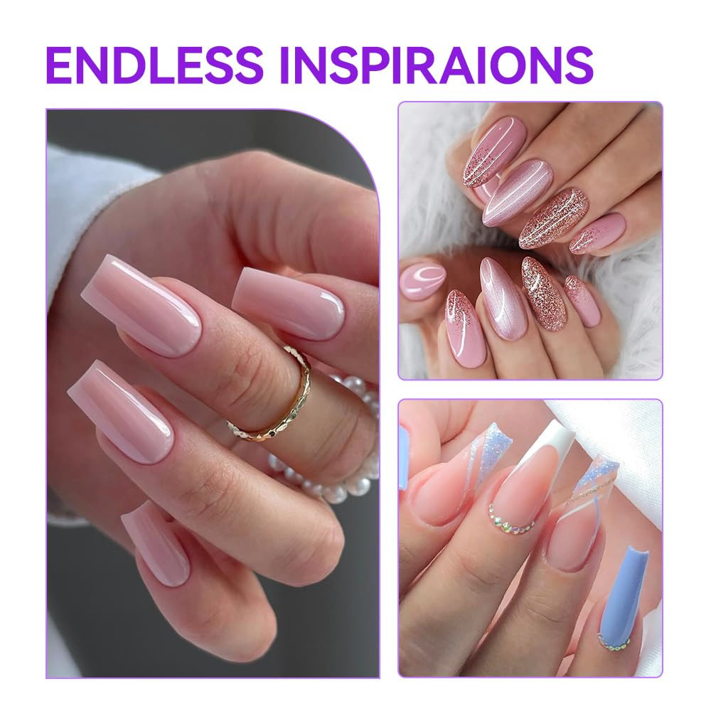 Solid Nail Glue Gel 15ml with Remover 60ml, Nail Glue Kit for Press on Tips