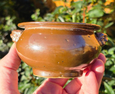 Chinese Antique Porcelain Censer Ming Dynasty Cafe au Lait Glaze 17th Monochrome