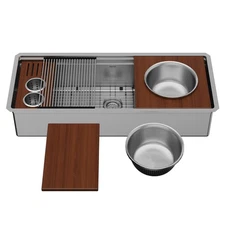 Karran USA WS-90-PK1 Elite Workstation 45" Farmhouse Single Basin - Satin