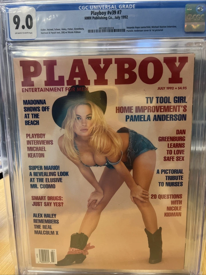 PLAYBOY MAGAZINE JULY 1992 v39 #7 PAMELA ANDERSON 9.0 CGC 1st PICTORIAL - Image 2 of 4