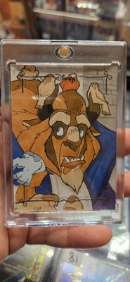 2025 Topps Disney Wonder Card   1/1 Beast Sketch with Alex Mingz autograph