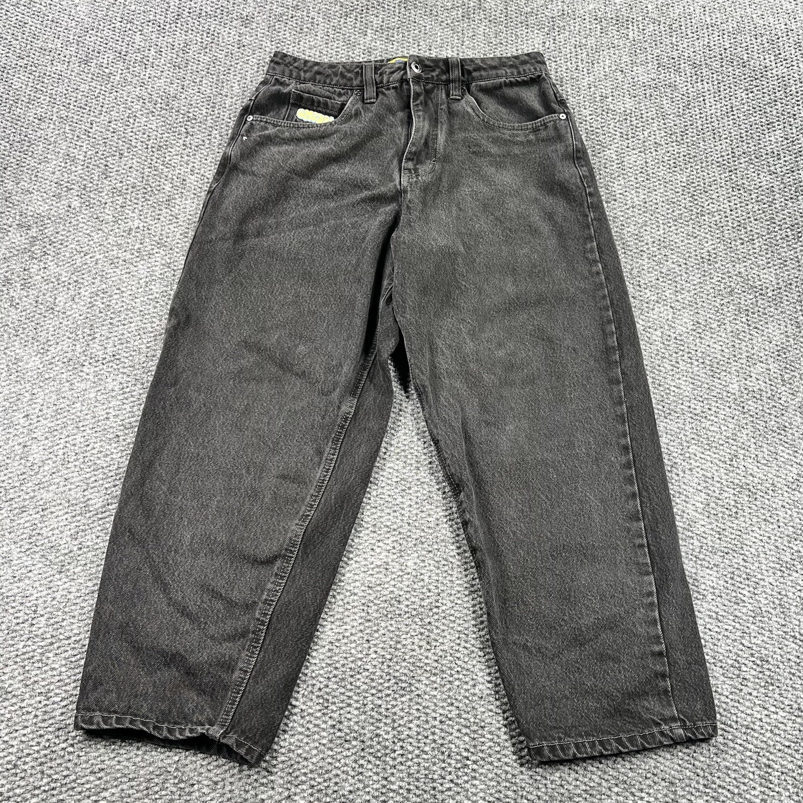 Empyre Jeans Womens Size 28 Black Skater Grunge Wide Leg Streetwear 28x27 Y2K