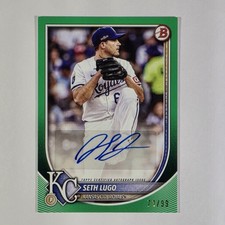 2025 Bowman Baseball Seth Lugo Rookies and Veterans Auto #PRV-SL Green 71/99