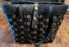 Longaberger To Go Basket Tote Purse Woven Weave, Black 2007