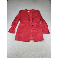 Anne Klein Vintage Red Linen Blend Blazer Jacket USA Made Womens Size 10