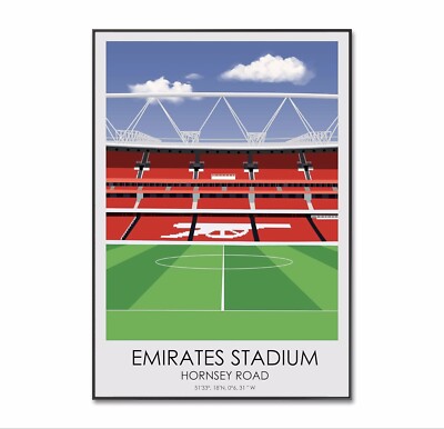 Emirates Stadium Poster, Arsenal Fußball Poster, Arsenal Arena Druck, A4 Geschenk