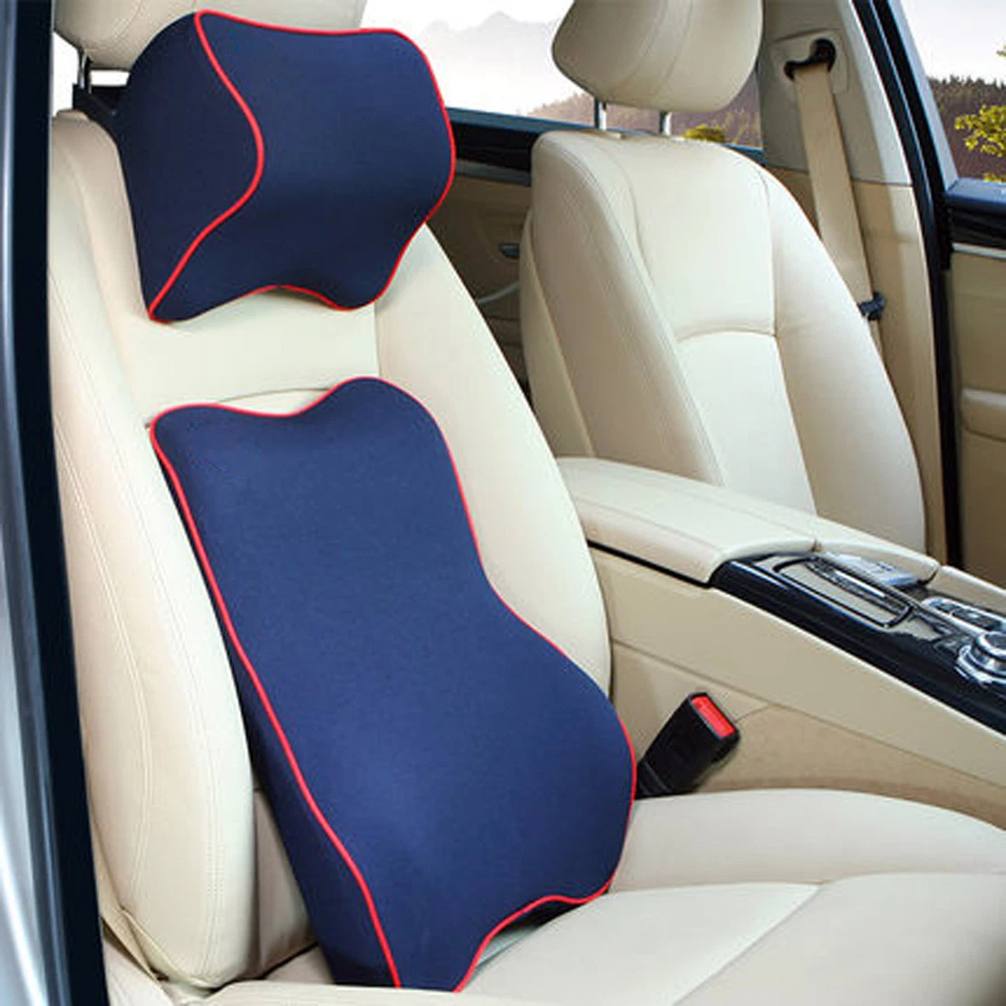 1X Car Seat Lumbar Support Pillow Back Support Cushion Memory Foam for Car  Truck