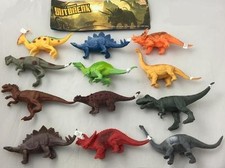 6 ASSORTED PLAY 7 INCH DINOSAURS prehistoric toy dinosaur plastic pvc novelty
