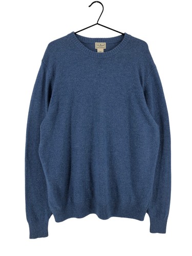 Pull L.L. Bean Homme Bleu Taille XL En Coton, Col Rond, Style Vintage