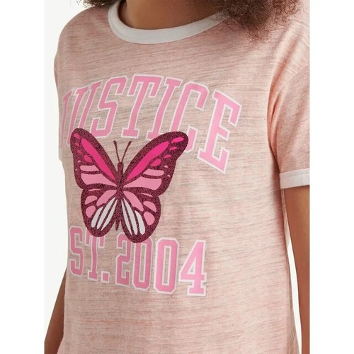Justice Girls SIZE L 12-14 Graphic Butterfly Tee Top t-shirt NEW 100% Cotton - Picture 3 of 4