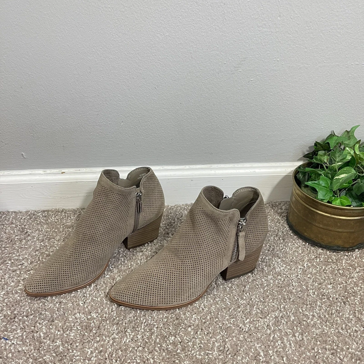 Gray perforated best sale booties