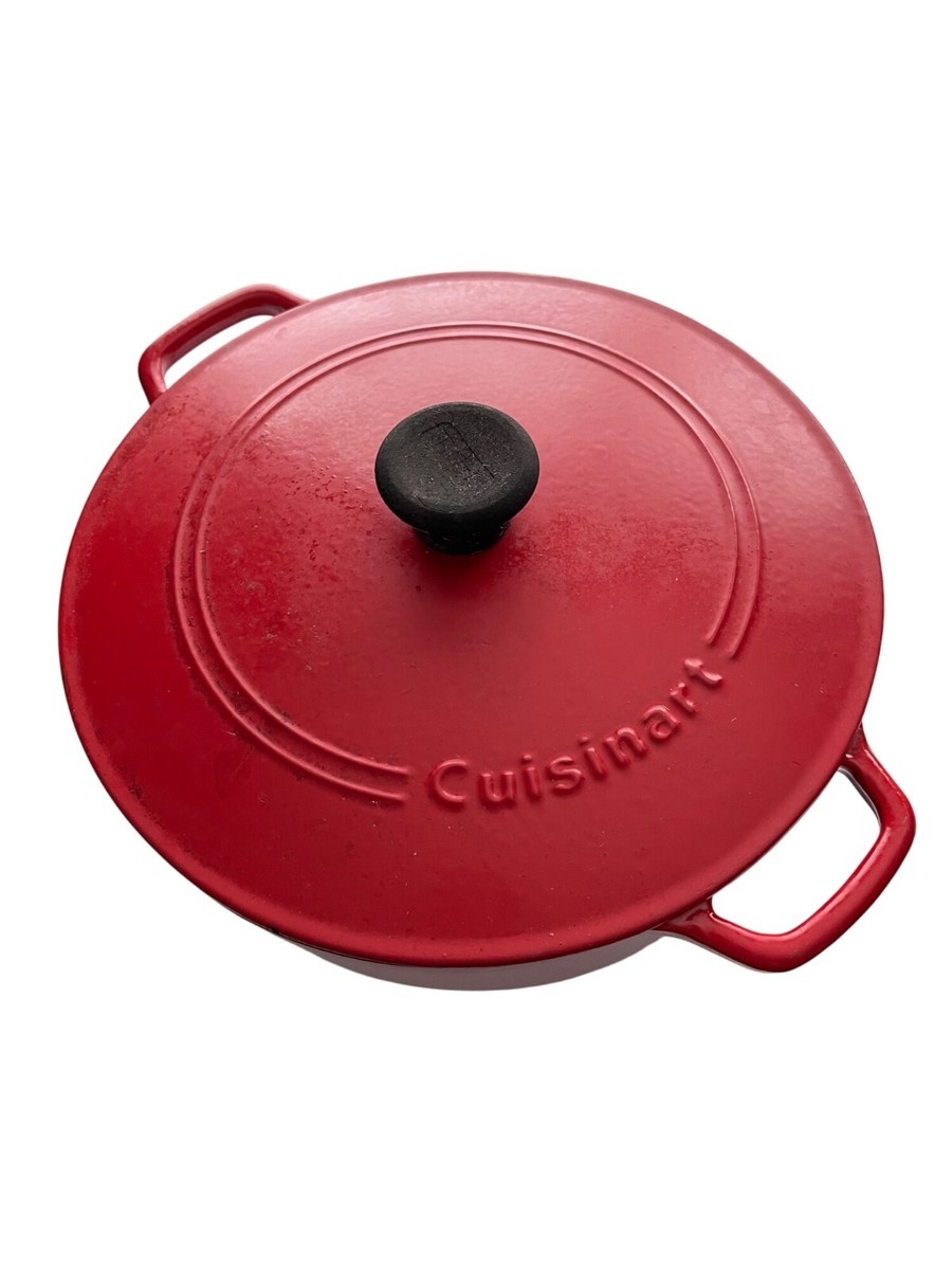 Cuisinart Rustic Red Qt Cast Iron Round Dutch Oven With Handles And Lid