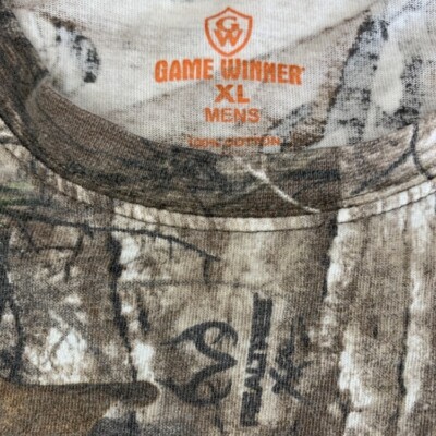 XL Game Winner Camouflage T-Shirt Realtree Adult Brown Outdoor
